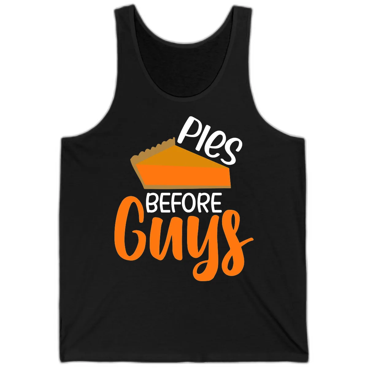 Pies Before Guys Thanksgiving Graphic Tank in Black