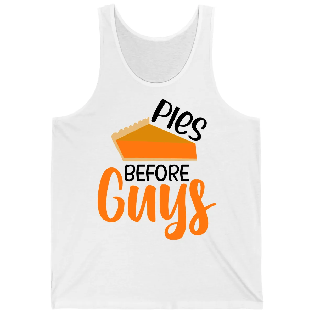 Pies Before Guys Thanksgiving Graphic Tank in White