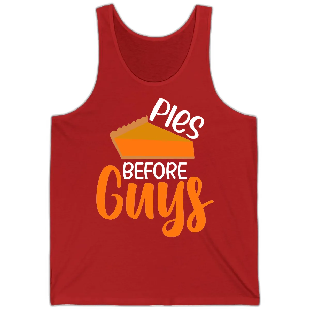 Pies Before Guys Thanksgiving Graphic Tank in Red