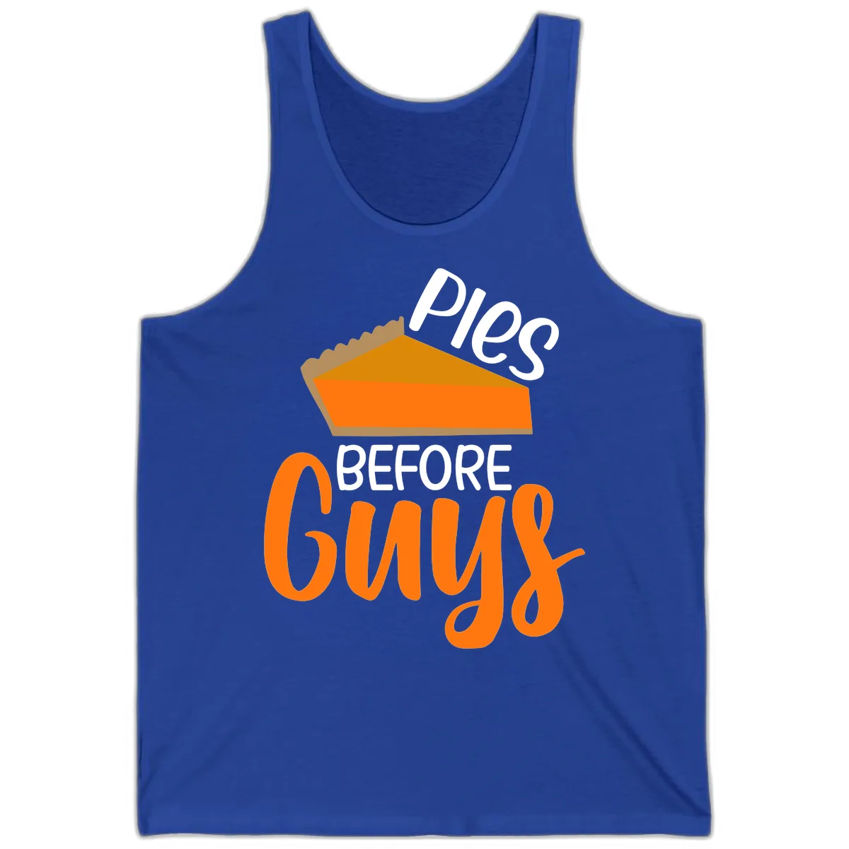 Pies Before Guys Thanksgiving Graphic Tank in True Royal