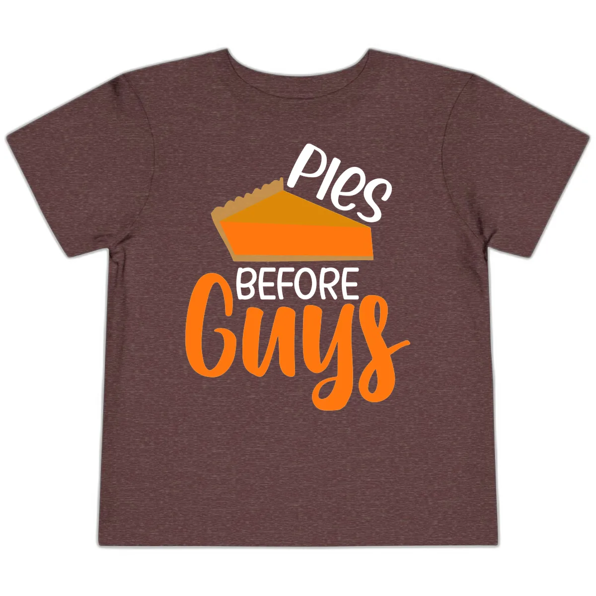 Pies Before Guys Thanksgiving Graphic Toddler T-Shirt in Heather Maroon