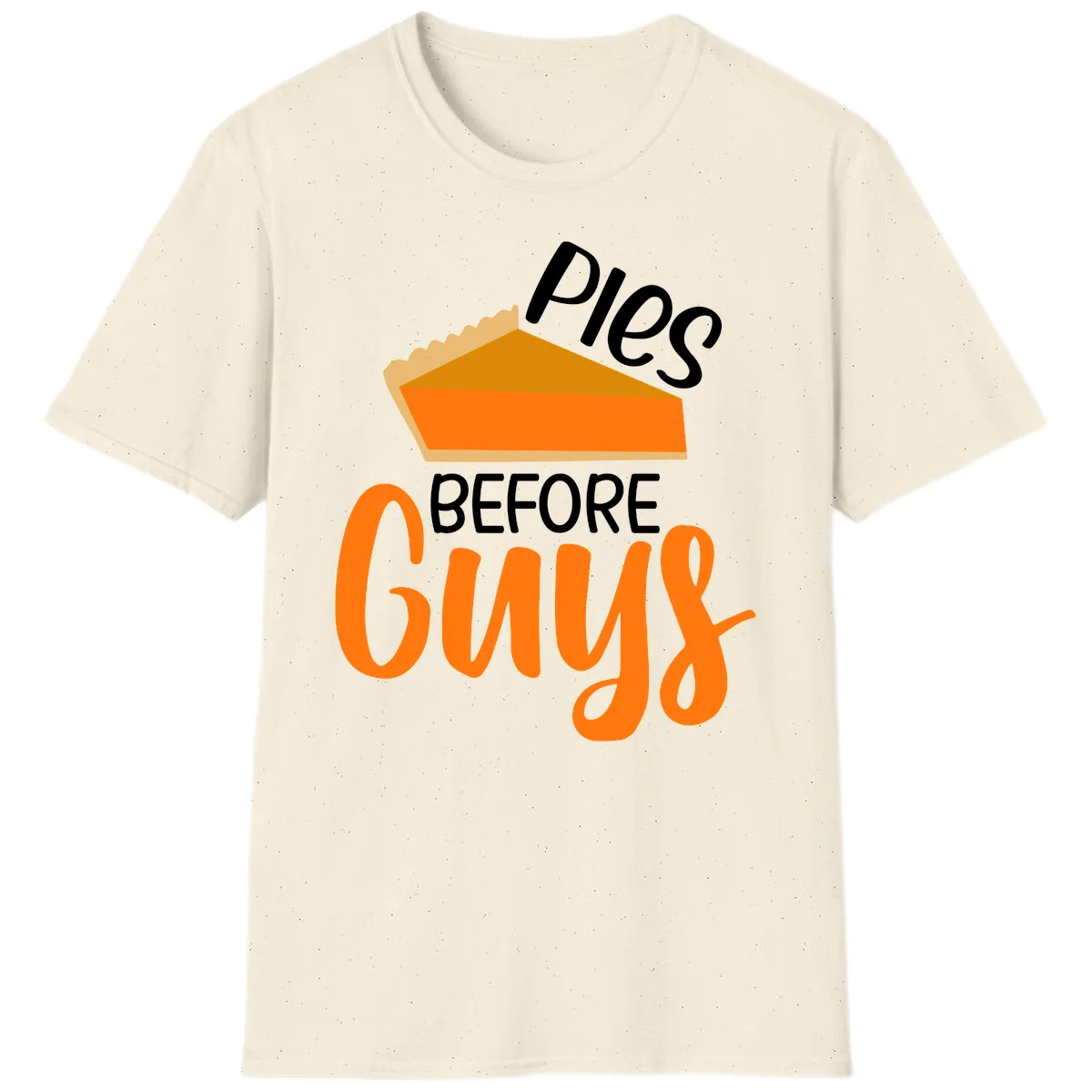 Pies Before Guys Thanksgiving Graphic T-Shirt in Natural