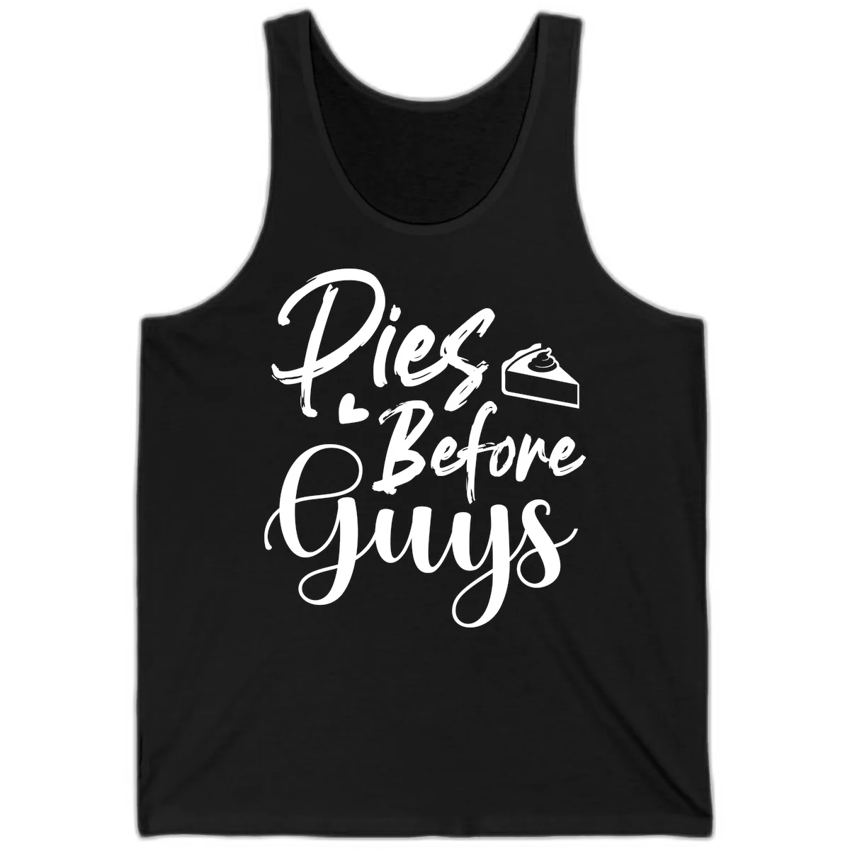 Pies Before Guys Typography Tank in Black
