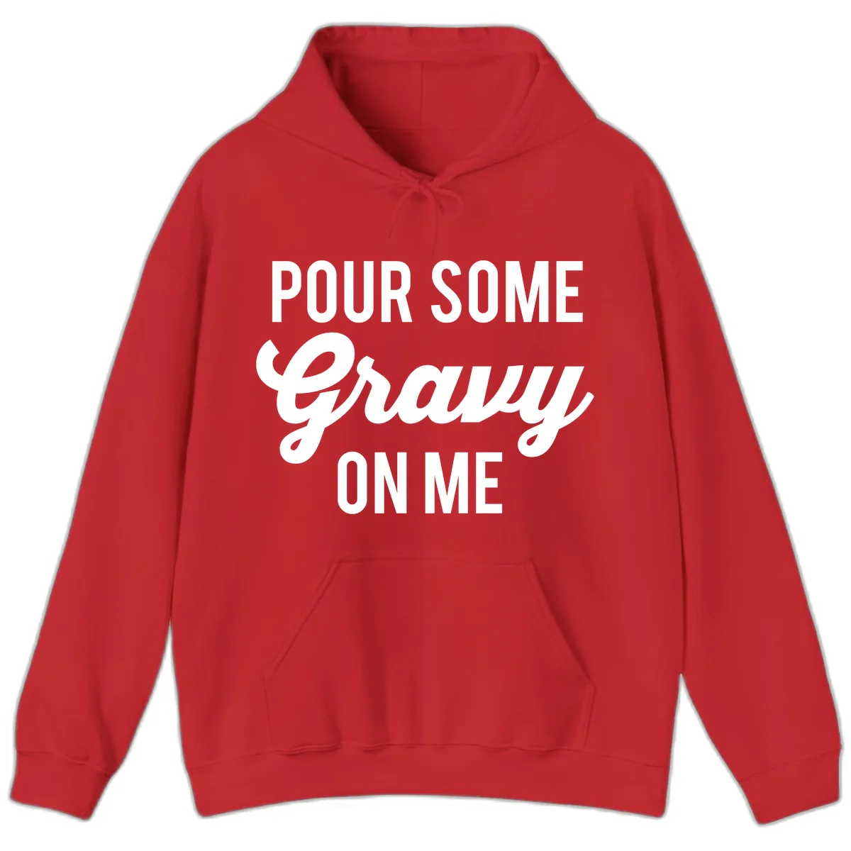 Pour Some Gravy On Me Thanksgiving Hoodie in Red