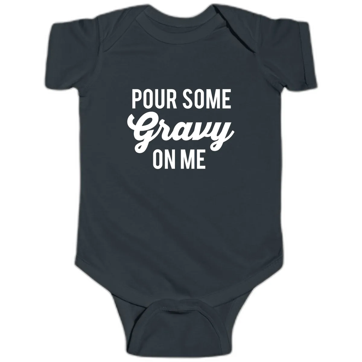 Pour Some Gravy On Me Thanksgiving Baby Onesie in Black