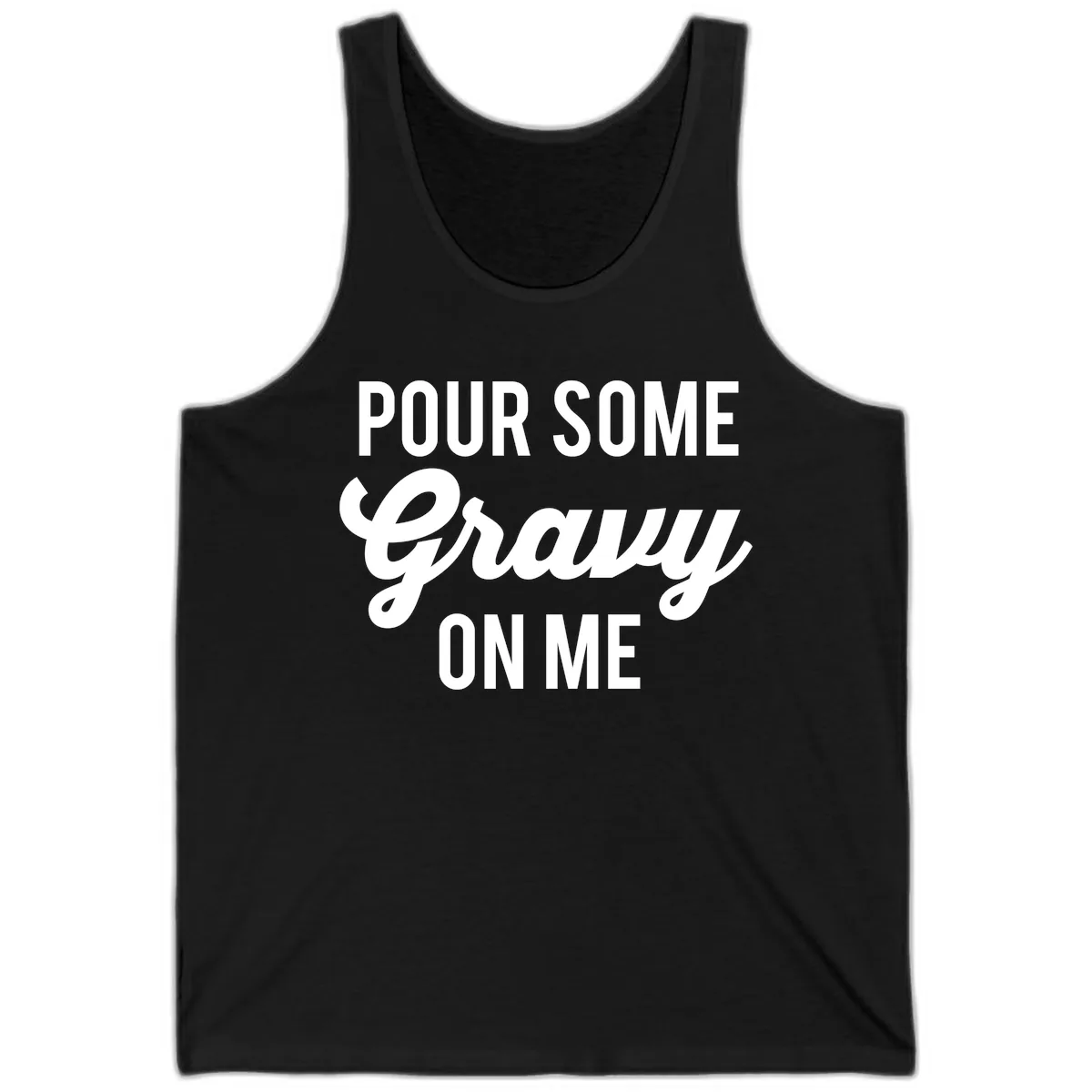 Pour Some Gravy On Me Thanksgiving Tank in Black