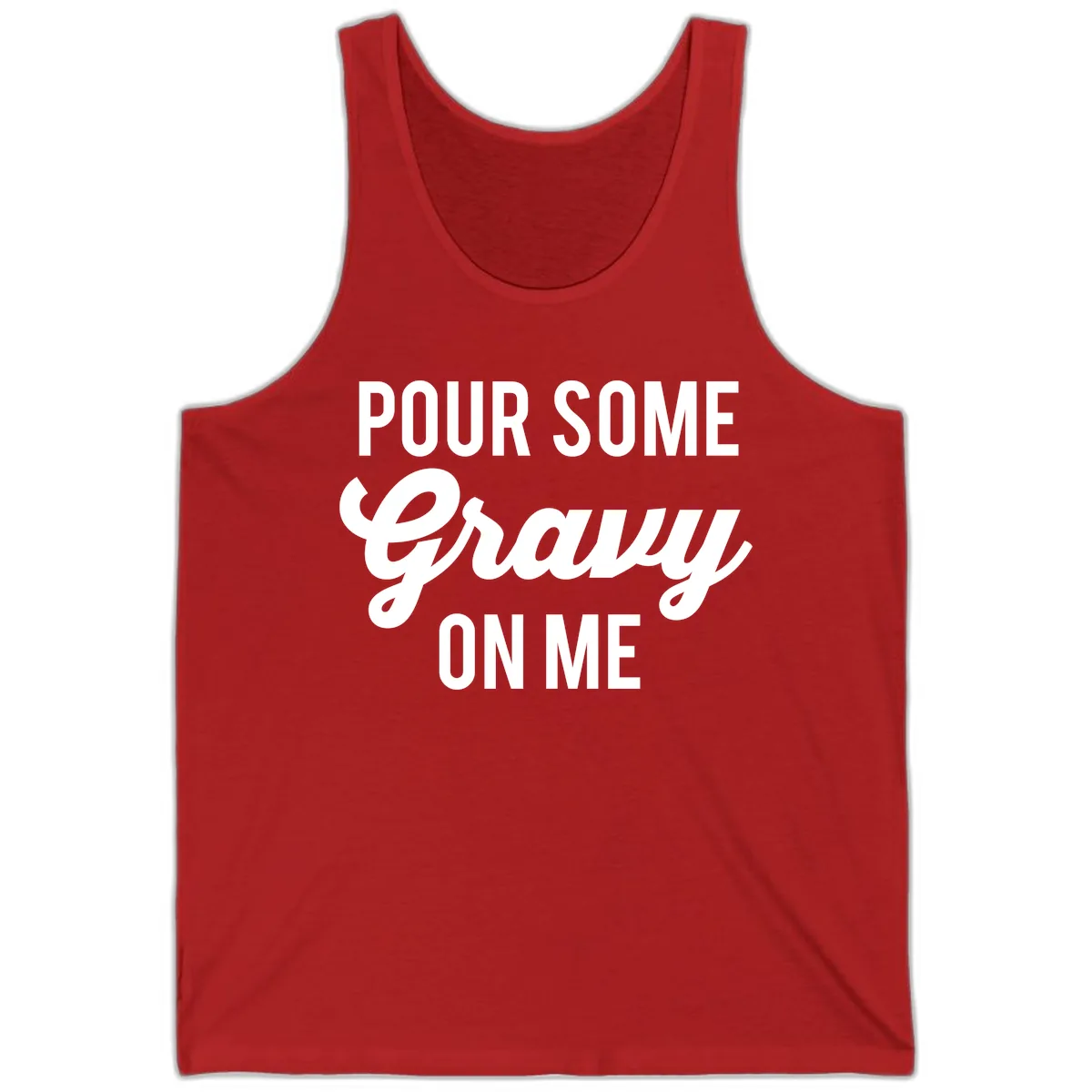 Pour Some Gravy On Me Thanksgiving Tank in Red