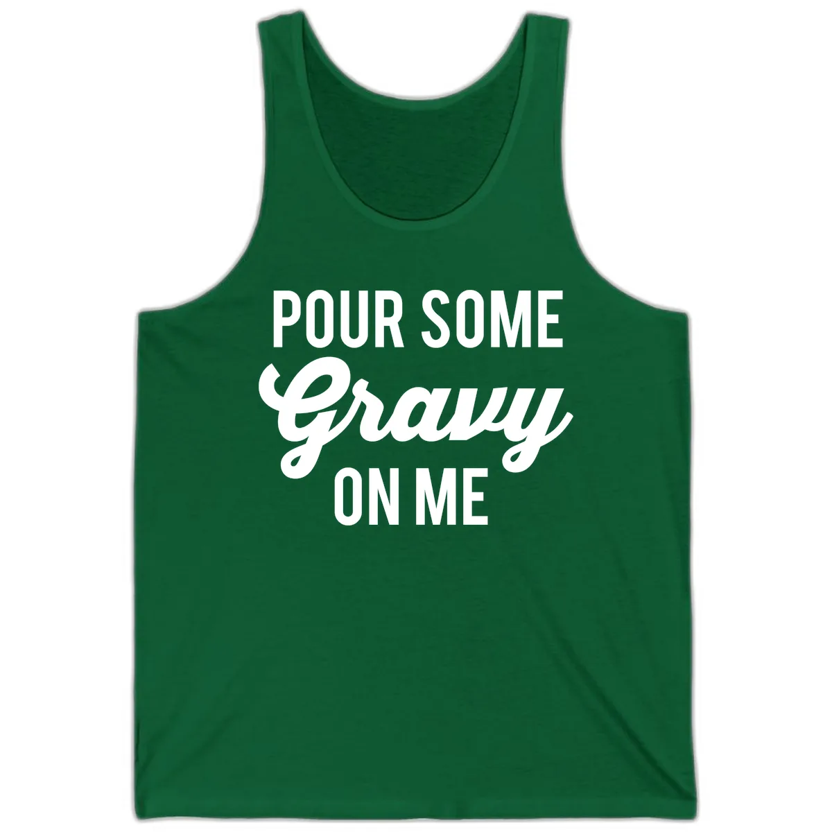 Pour Some Gravy On Me Thanksgiving Tank in Kelly