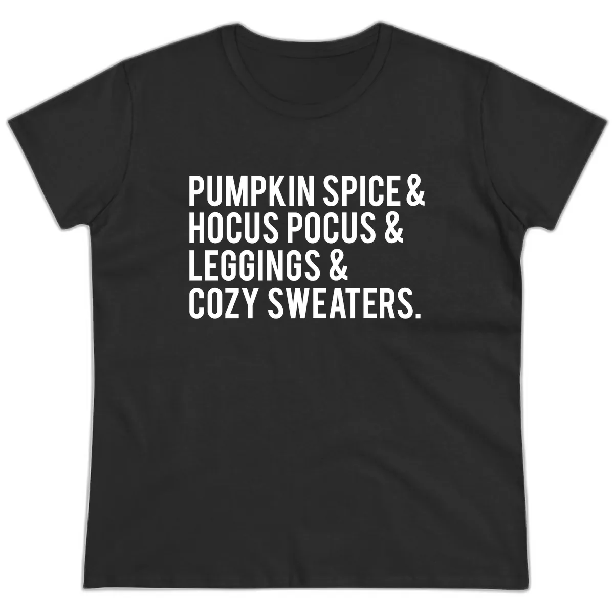 Pumpkin Spice And Everything Nice Ladies Tee in Black