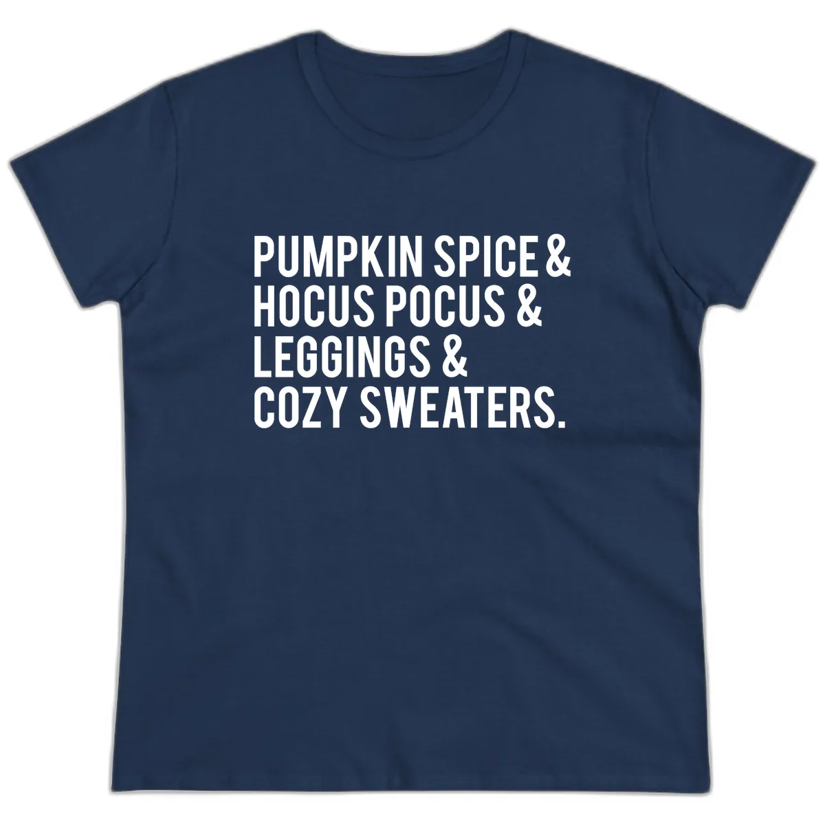 Pumpkin Spice And Everything Nice Ladies Tee in Navy