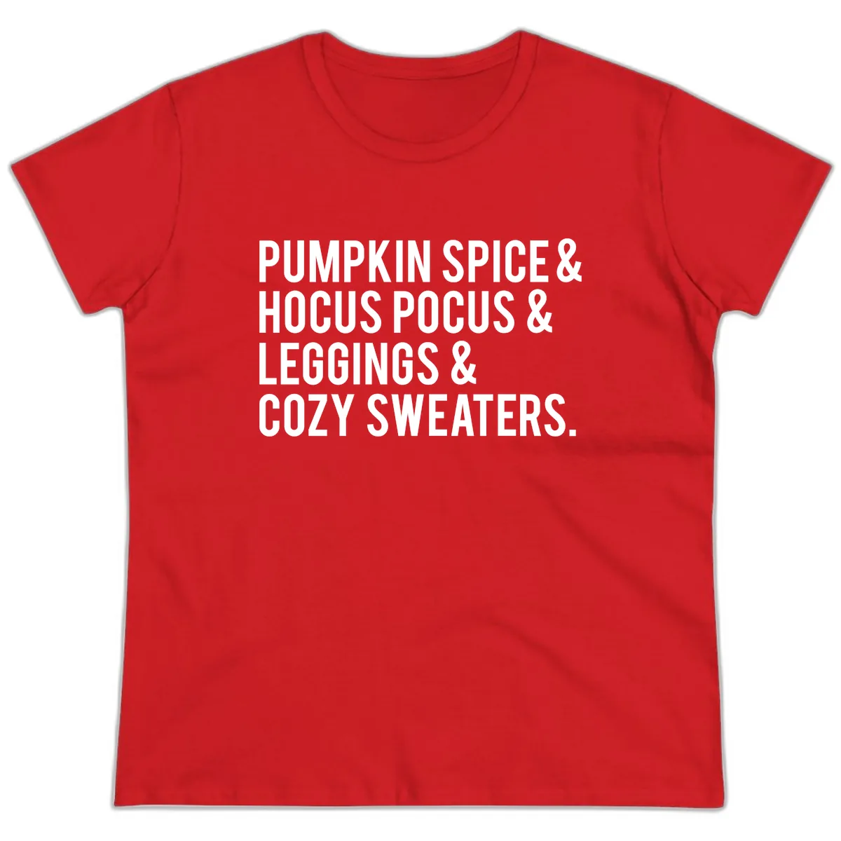 Pumpkin Spice And Everything Nice Ladies Tee in Red