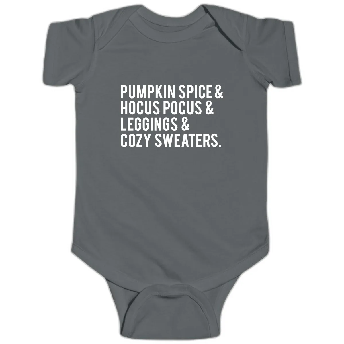 Pumpkin Spice And Everything Nice Baby Onesie in Charcoal