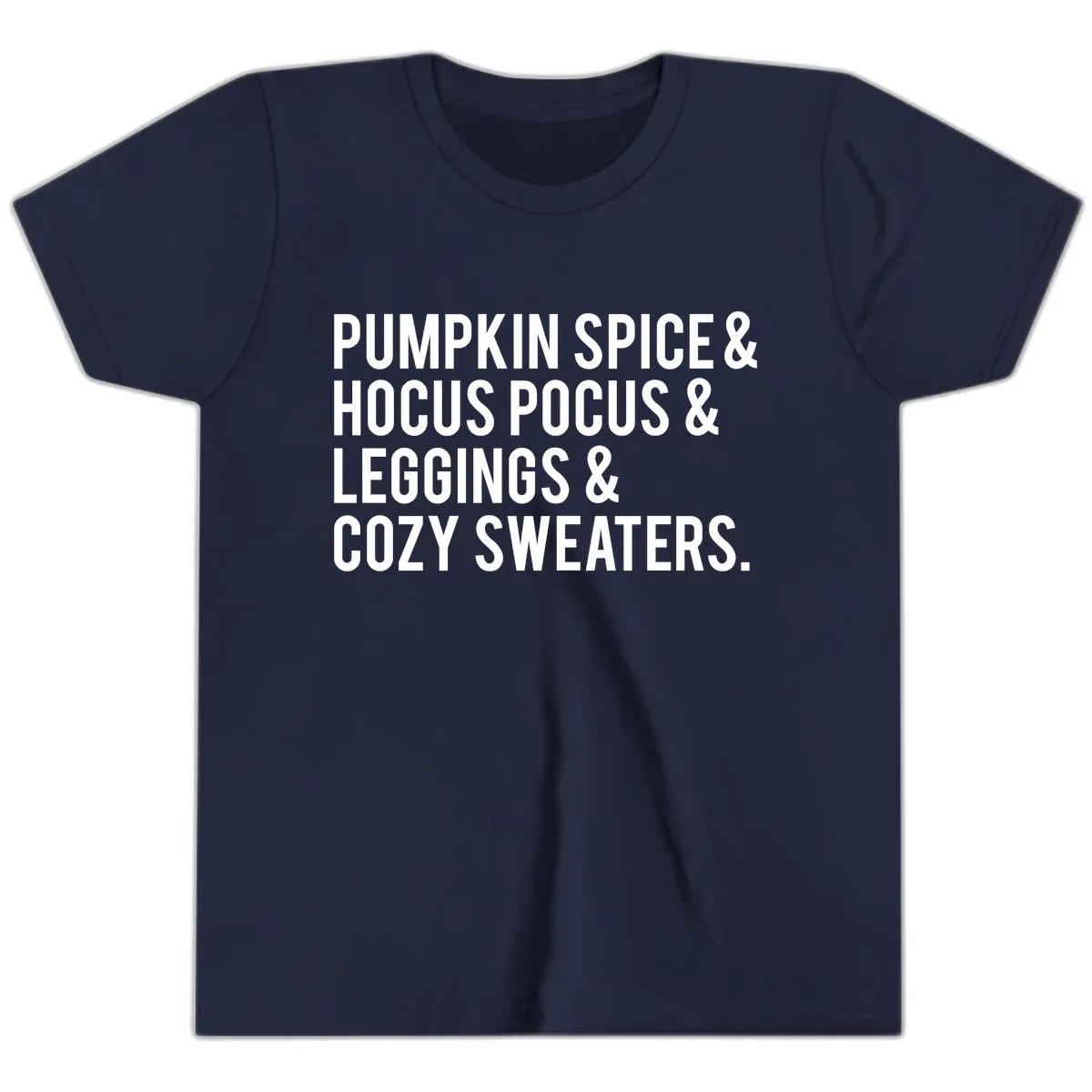 Pumpkin Spice And Everything Nice Youth T-Shirt in Navy