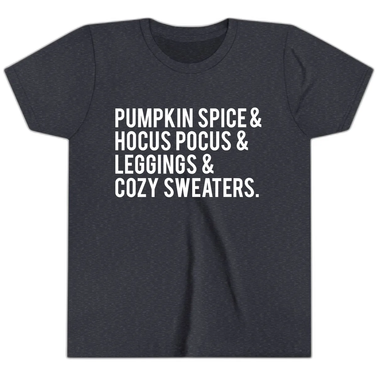 Pumpkin Spice And Everything Nice Youth T-Shirt in Heather Navy