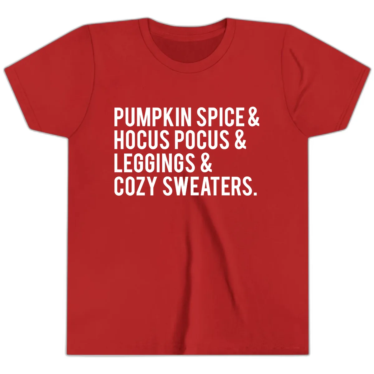 Pumpkin Spice And Everything Nice Youth T-Shirt in Red
