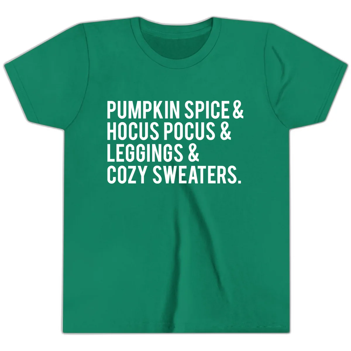 Pumpkin Spice And Everything Nice Youth T-Shirt in Kelly