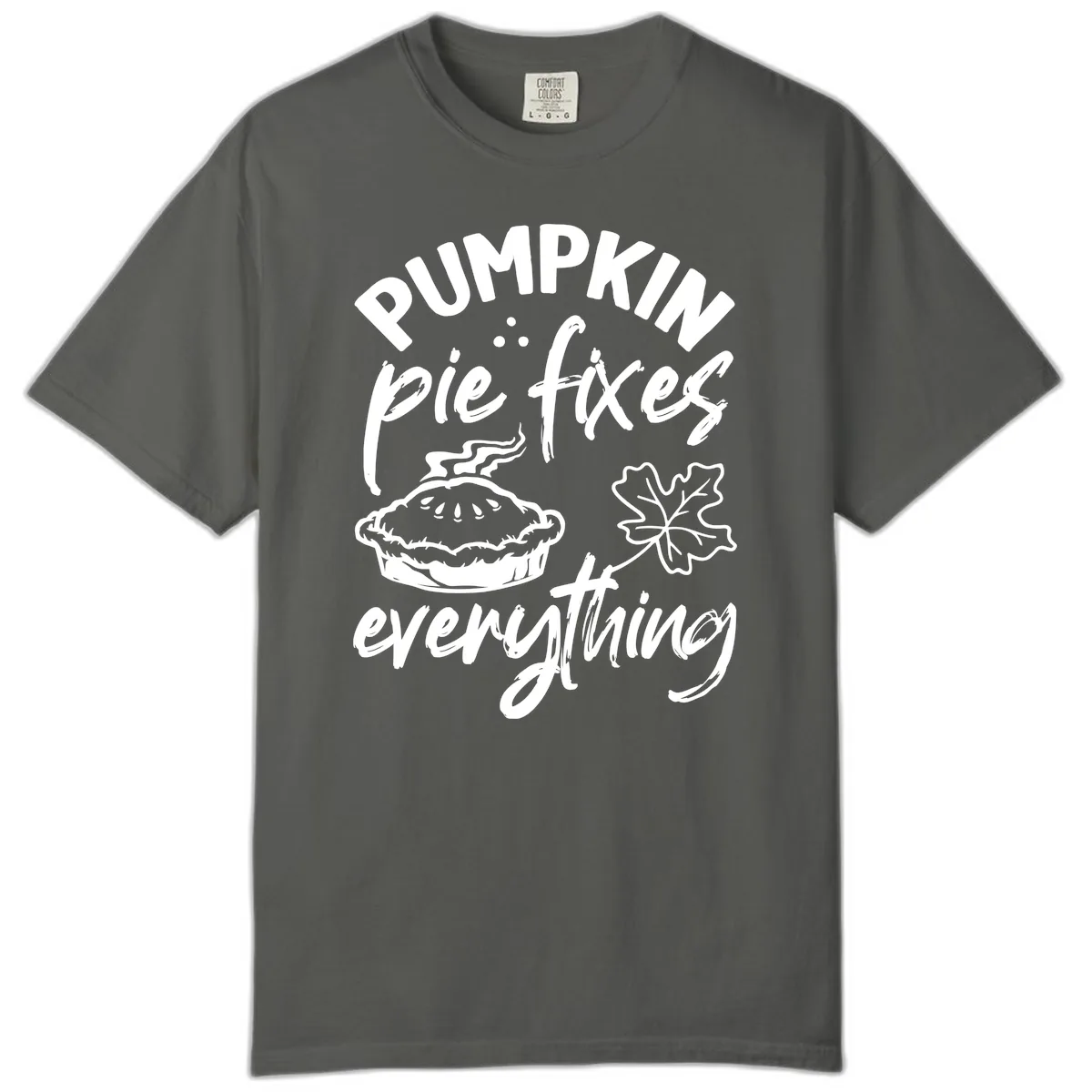Pumpkin Pie Fixes Everything Fall Saying Comfort Color in Pepper