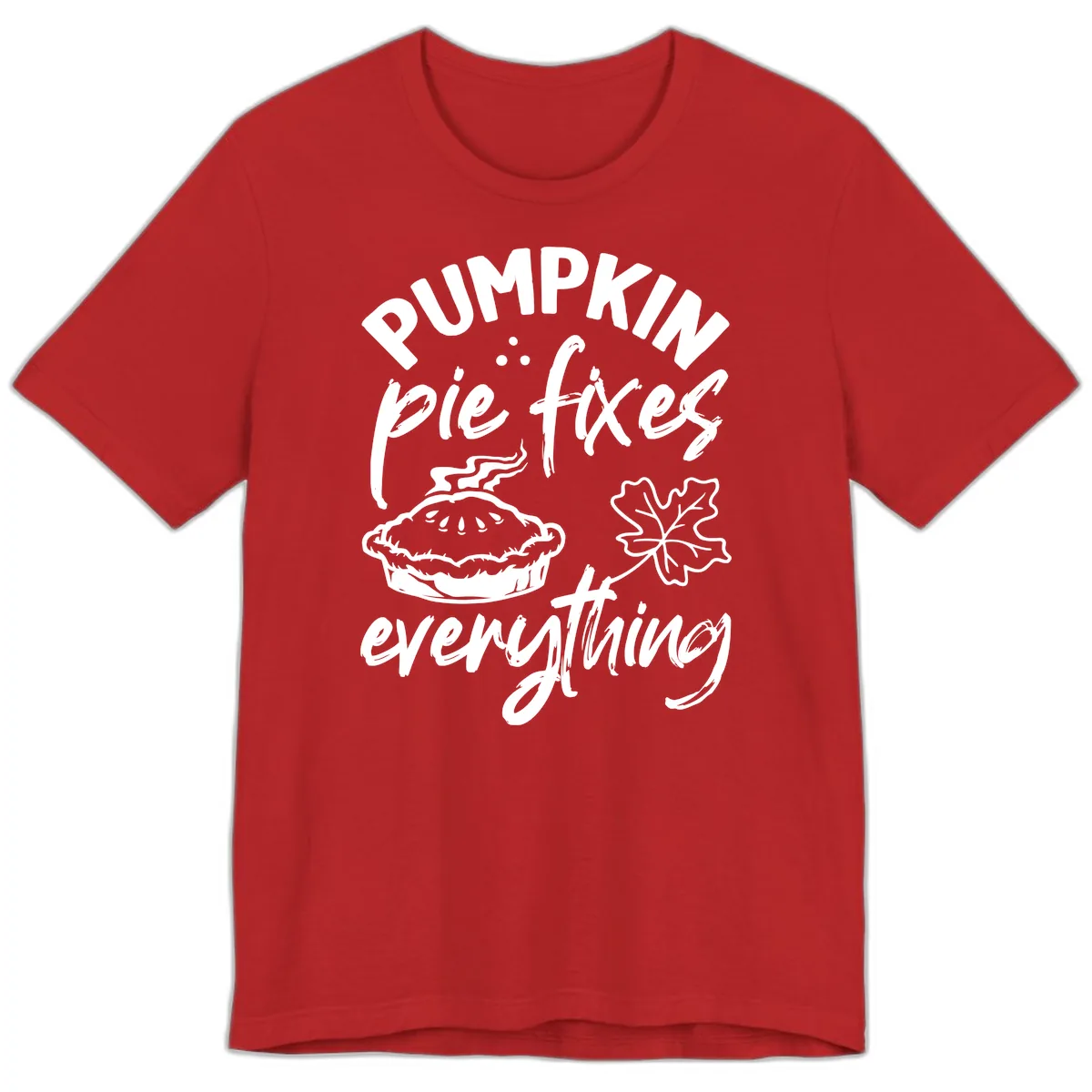 Pumpkin Pie Fixes Everything Fall Saying Premium T-Shirt in Red