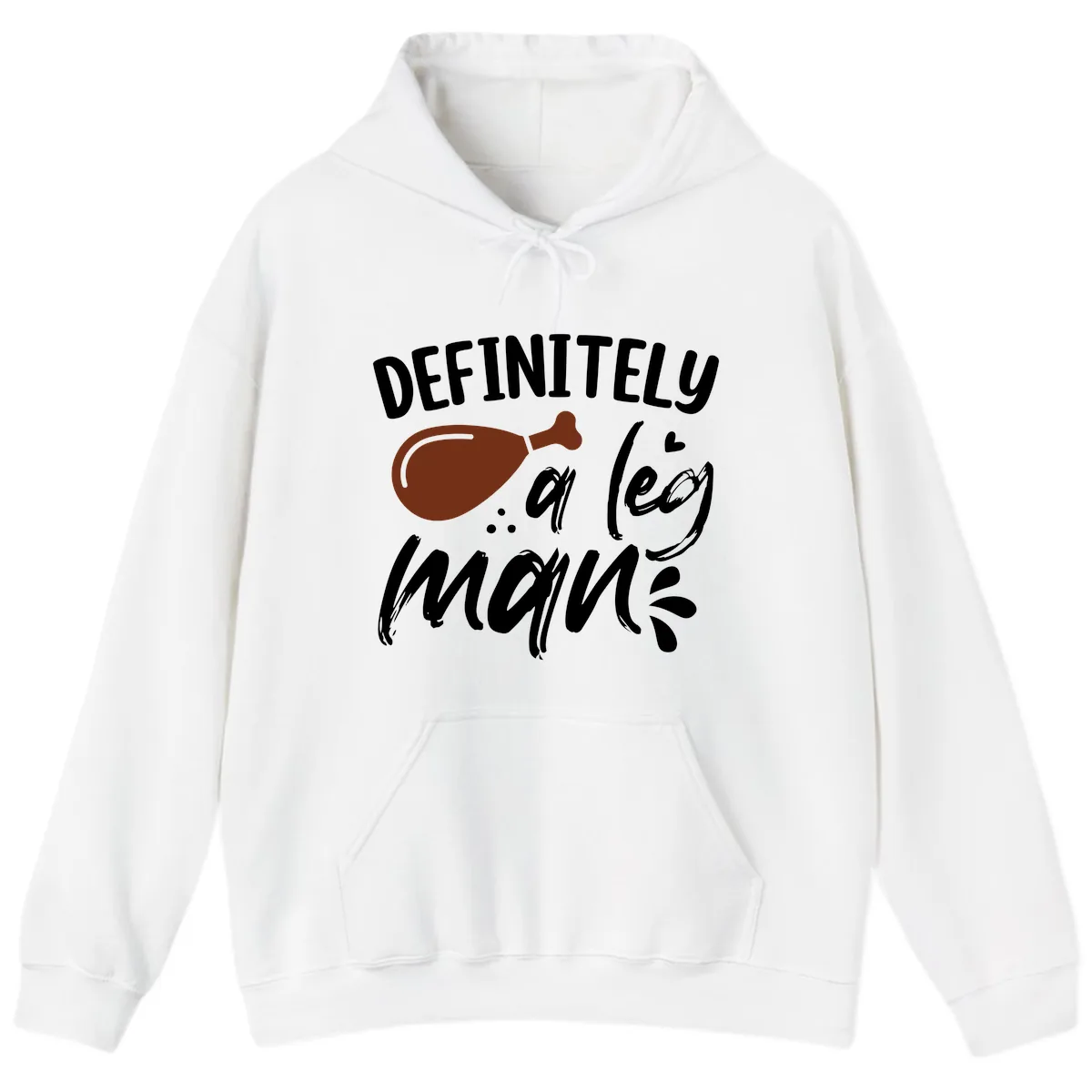 Definitely A Leg Man Turkey Graphic Hoodie in White