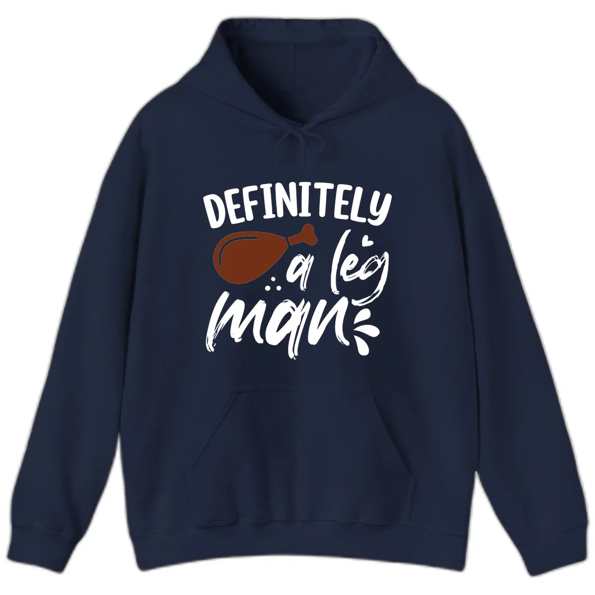 Definitely A Leg Man Turkey Graphic Hoodie in Navy