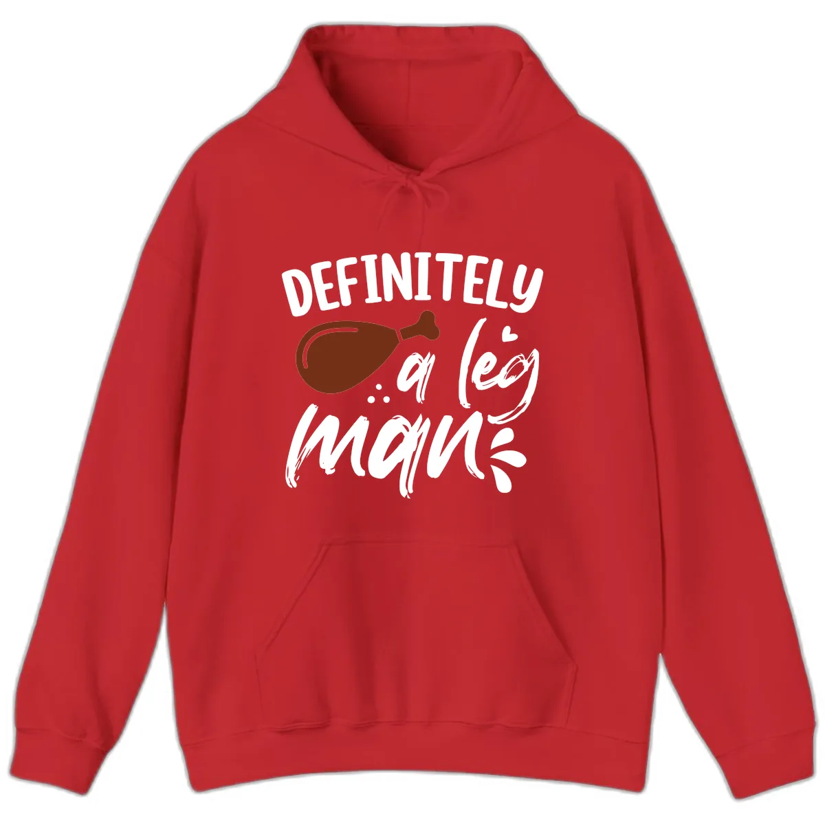 Definitely A Leg Man Turkey Graphic Hoodie in Red