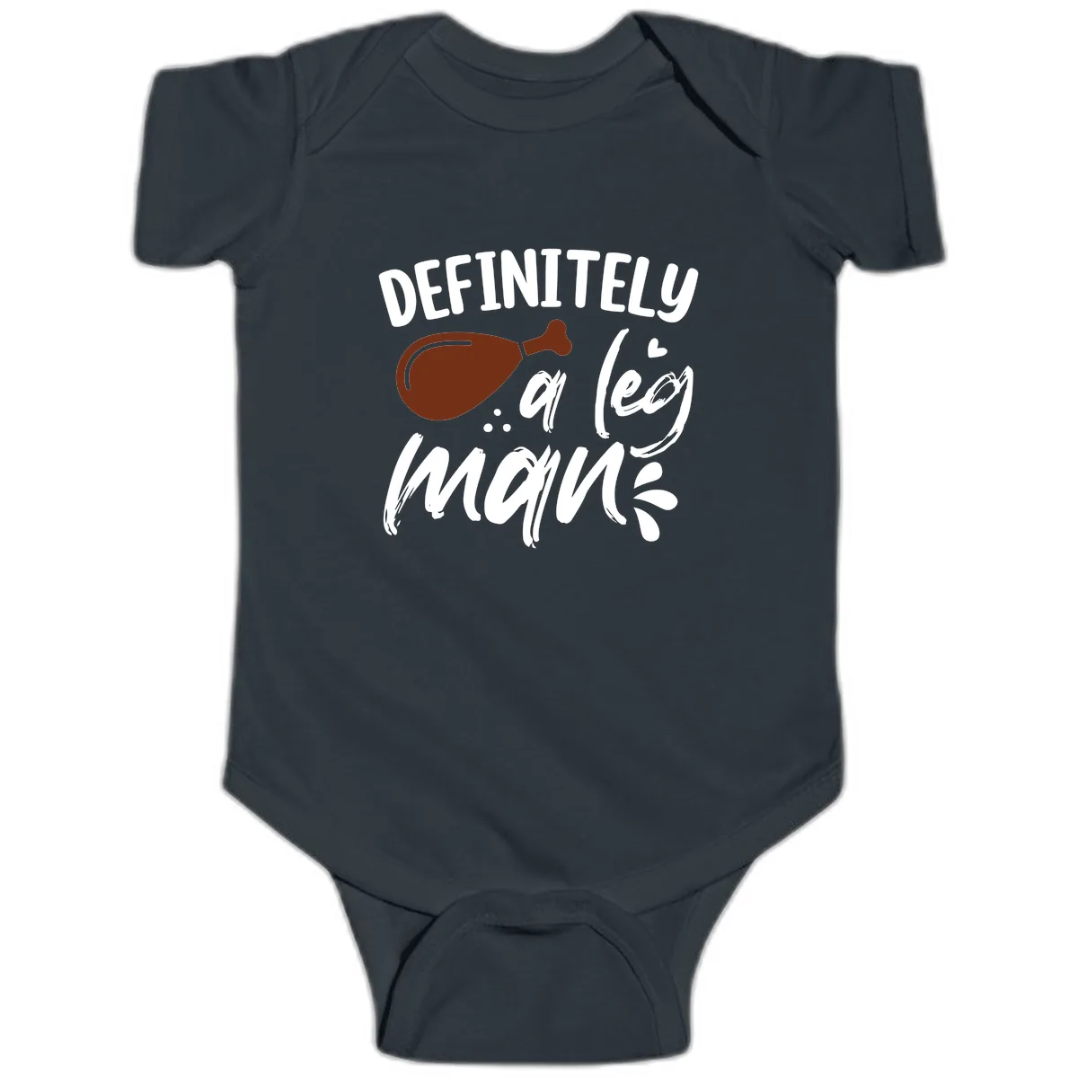 Definitely A Leg Man Turkey Graphic Baby Onesie in Black