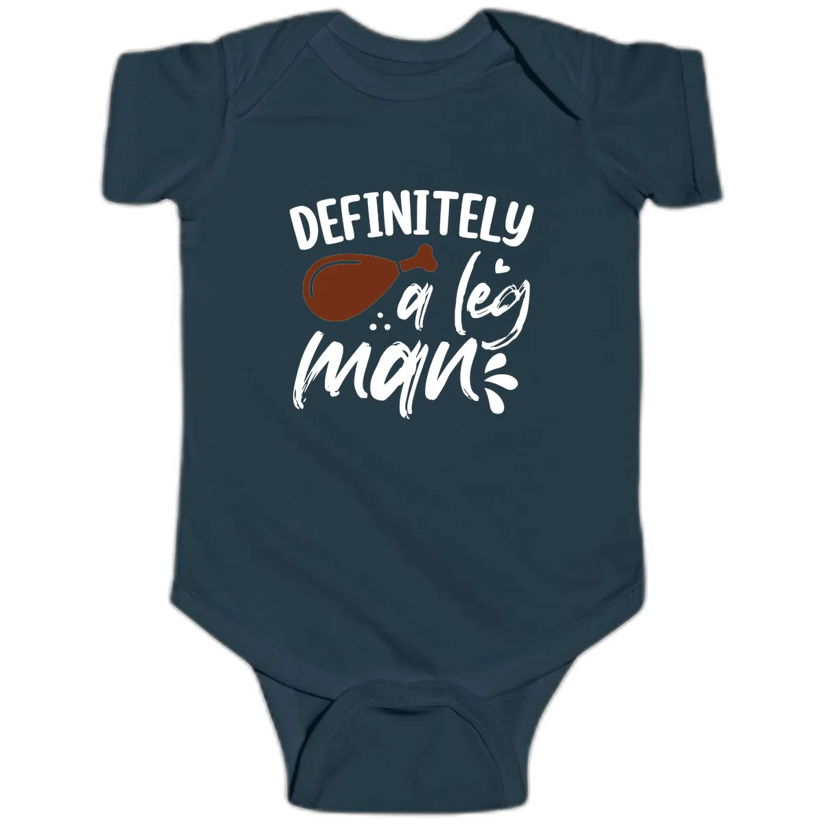 Definitely A Leg Man Turkey Graphic Baby Onesie in Navy