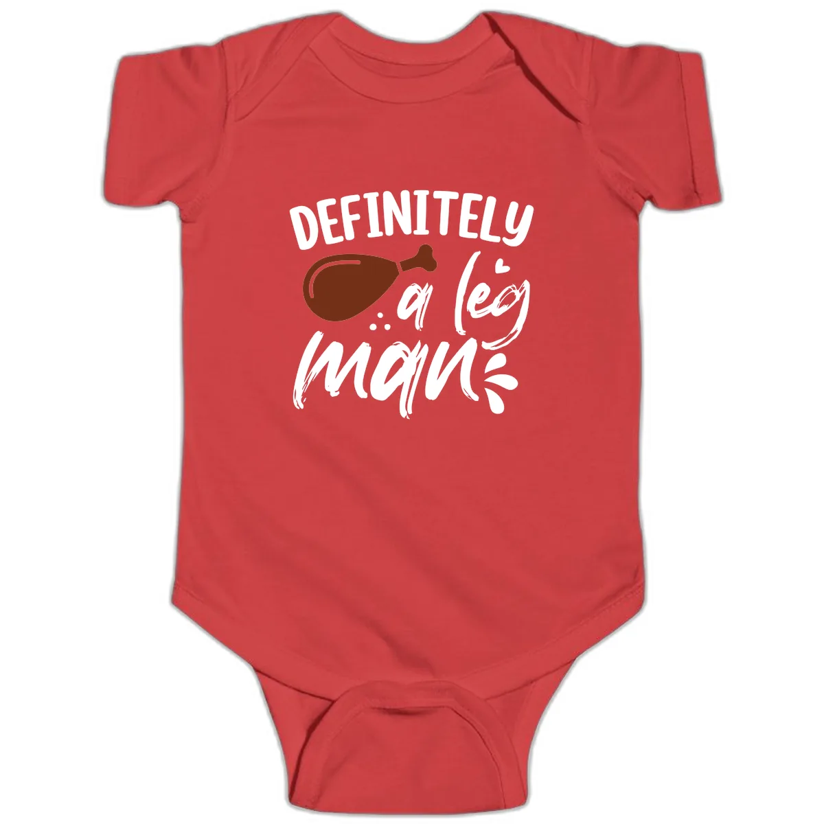 Definitely A Leg Man Turkey Graphic Baby Onesie in Red