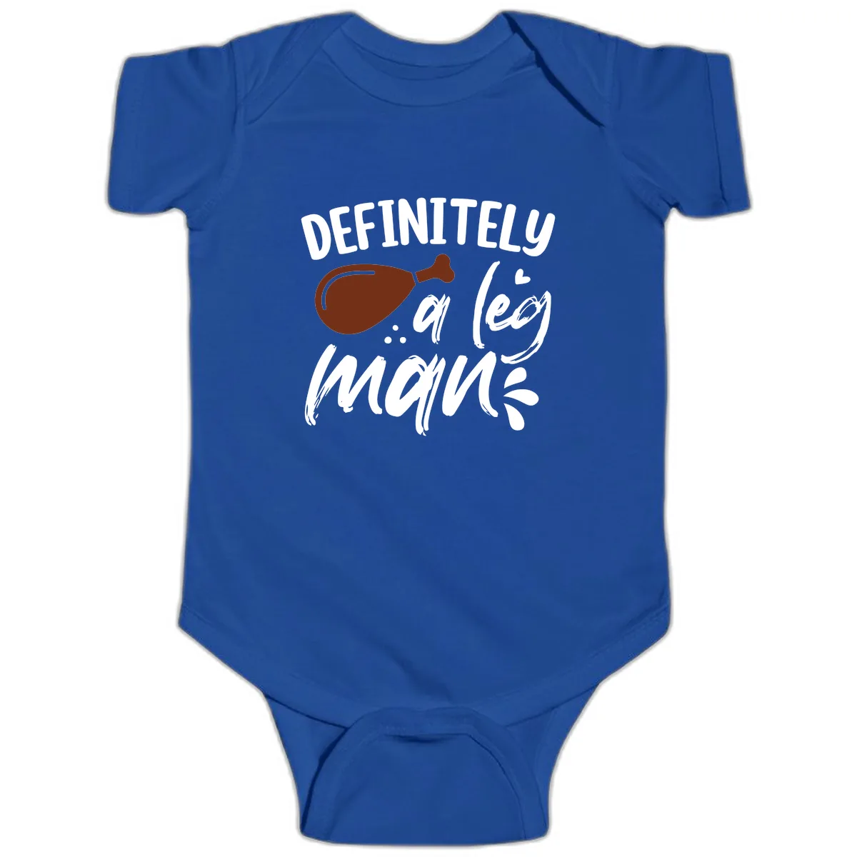 Definitely A Leg Man Turkey Graphic Baby Onesie in Royal