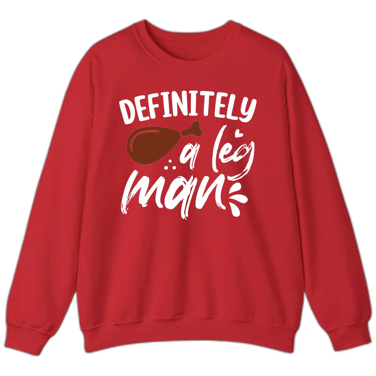 Definitely A Leg Man Turkey Graphic Sweatshirt in Red