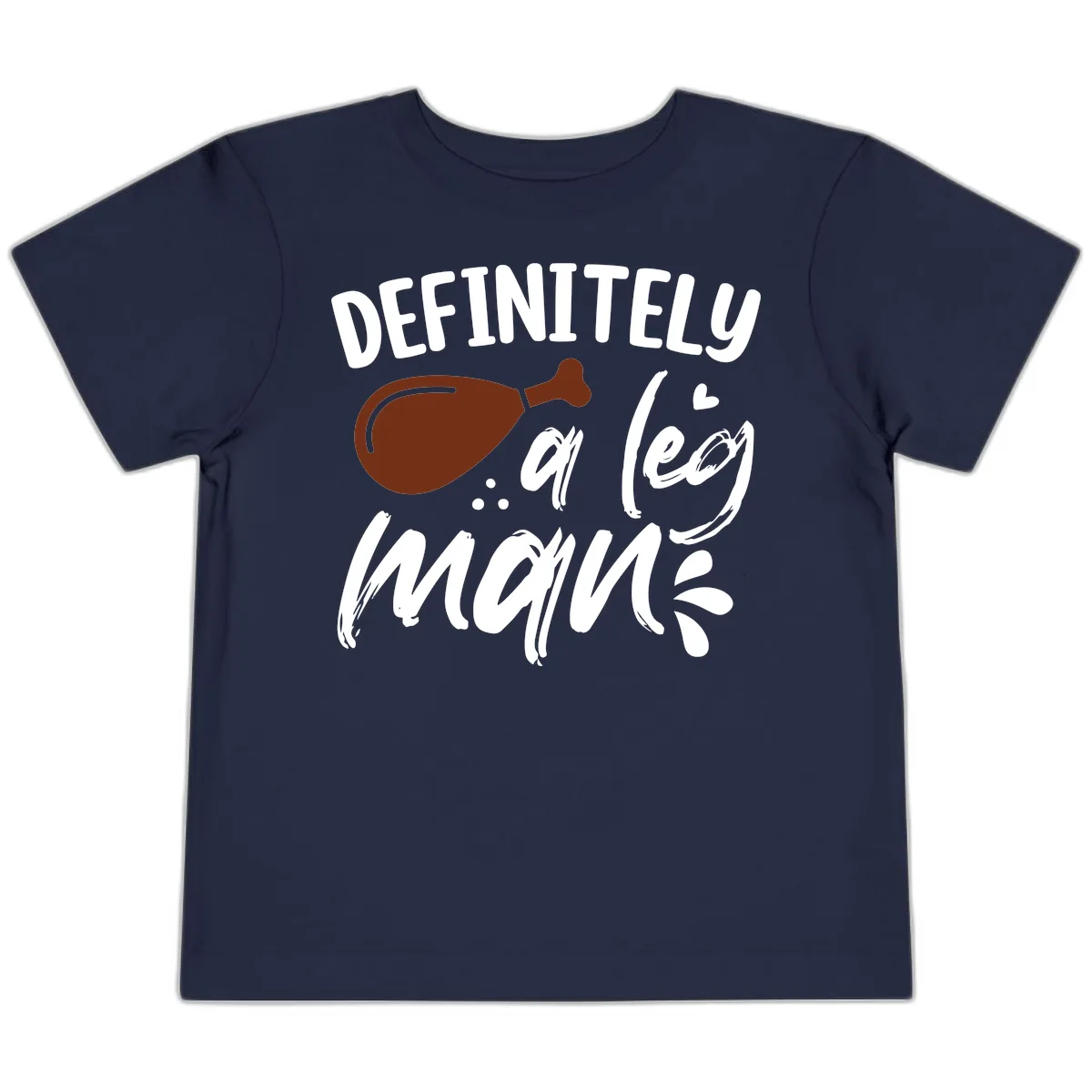 Definitely A Leg Man Turkey Graphic Toddler T-Shirt in Navy