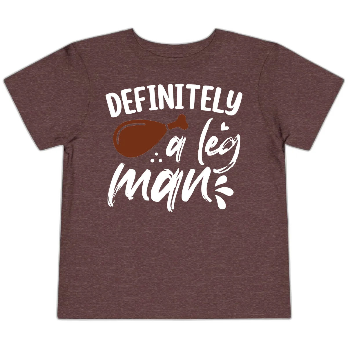 Definitely A Leg Man Turkey Graphic Toddler T-Shirt in Heather Maroon