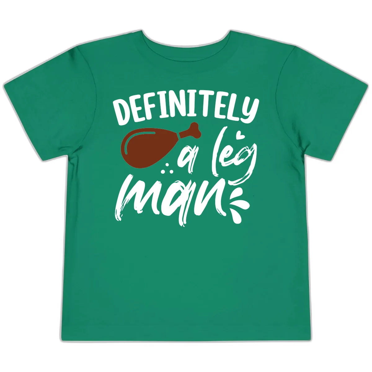 Definitely A Leg Man Turkey Graphic Toddler T-Shirt in Kelly