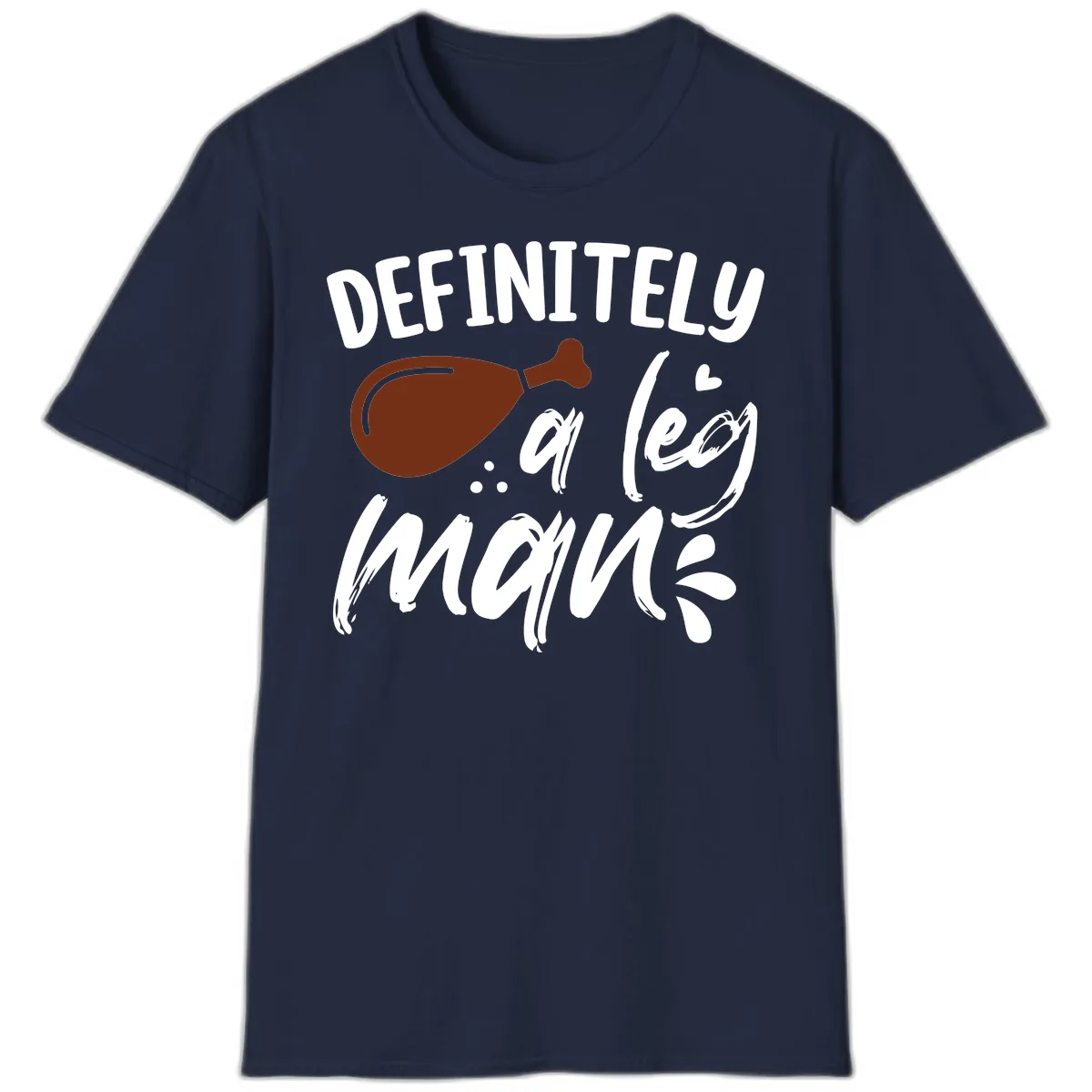 Definitely A Leg Man Turkey Graphic T-Shirt in Navy