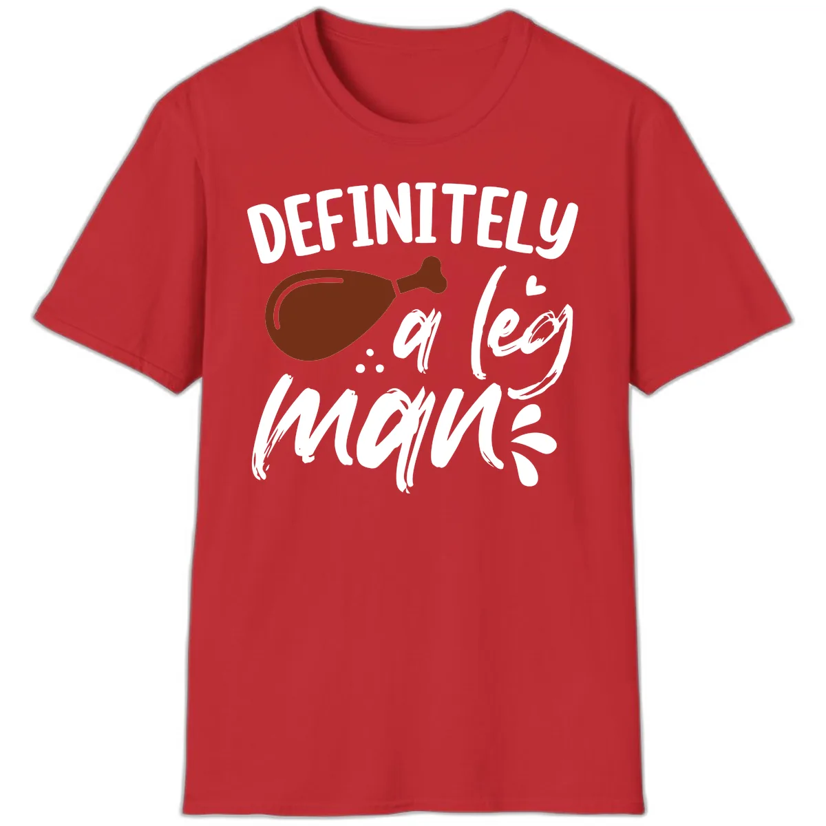 Definitely A Leg Man Turkey Graphic T-Shirt in Red