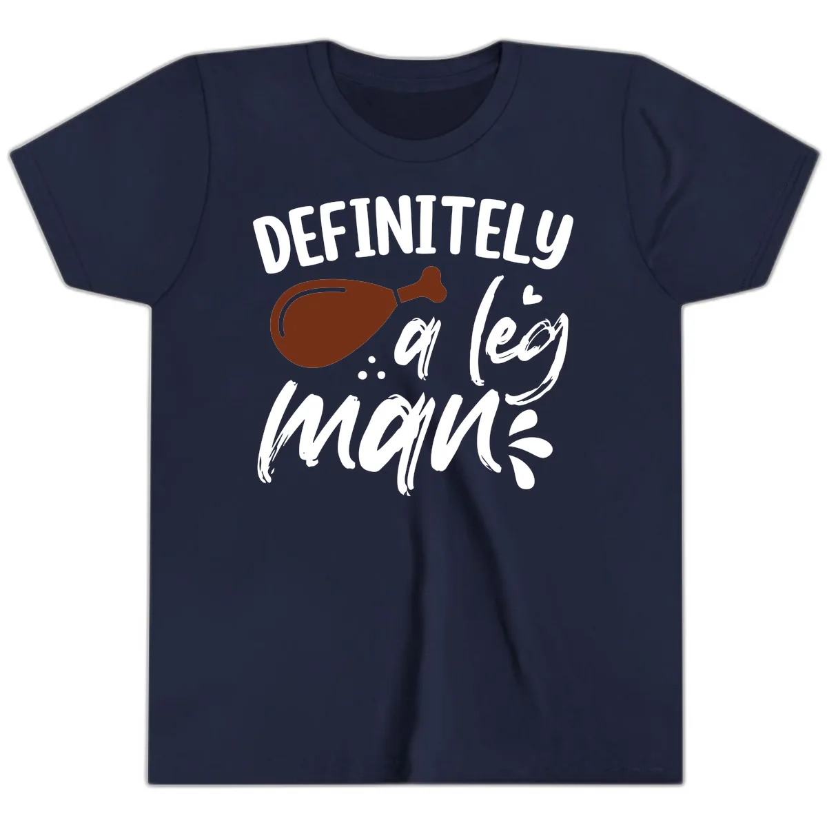 Definitely A Leg Man Turkey Graphic Youth T-Shirt in Navy