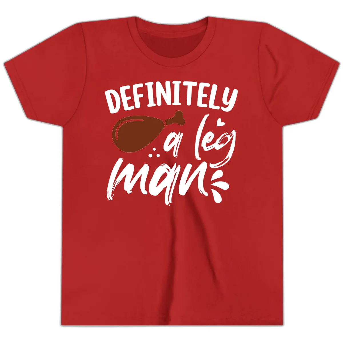 Definitely A Leg Man Turkey Graphic Youth T-Shirt in Red