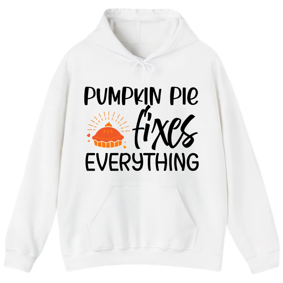 Pumpkin Pie Fixes Everything Hoodie in White