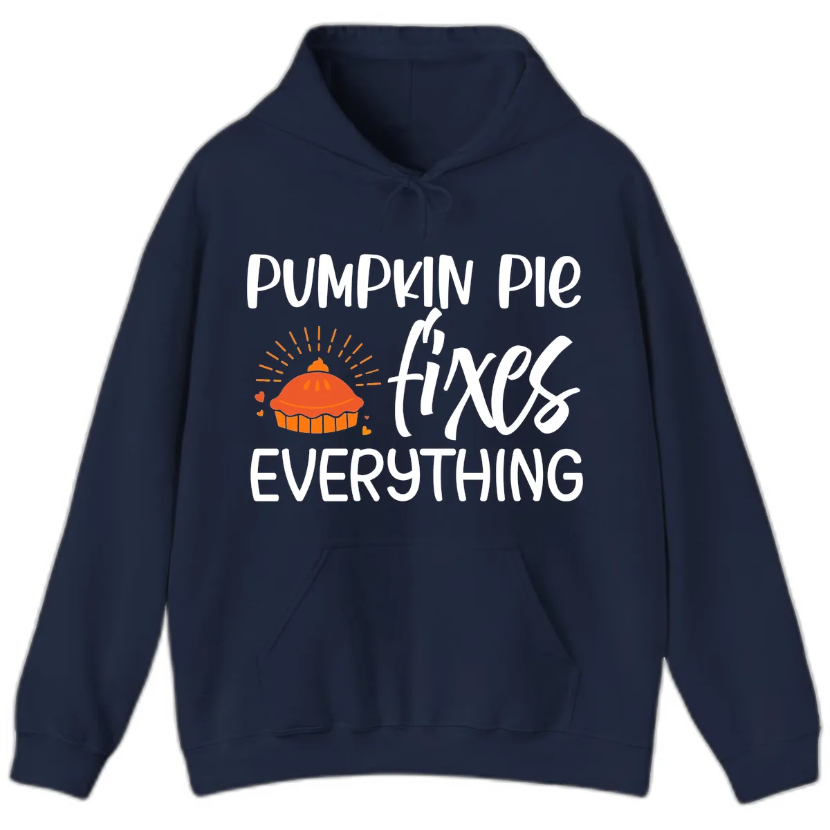 Pumpkin Pie Fixes Everything Hoodie in Navy