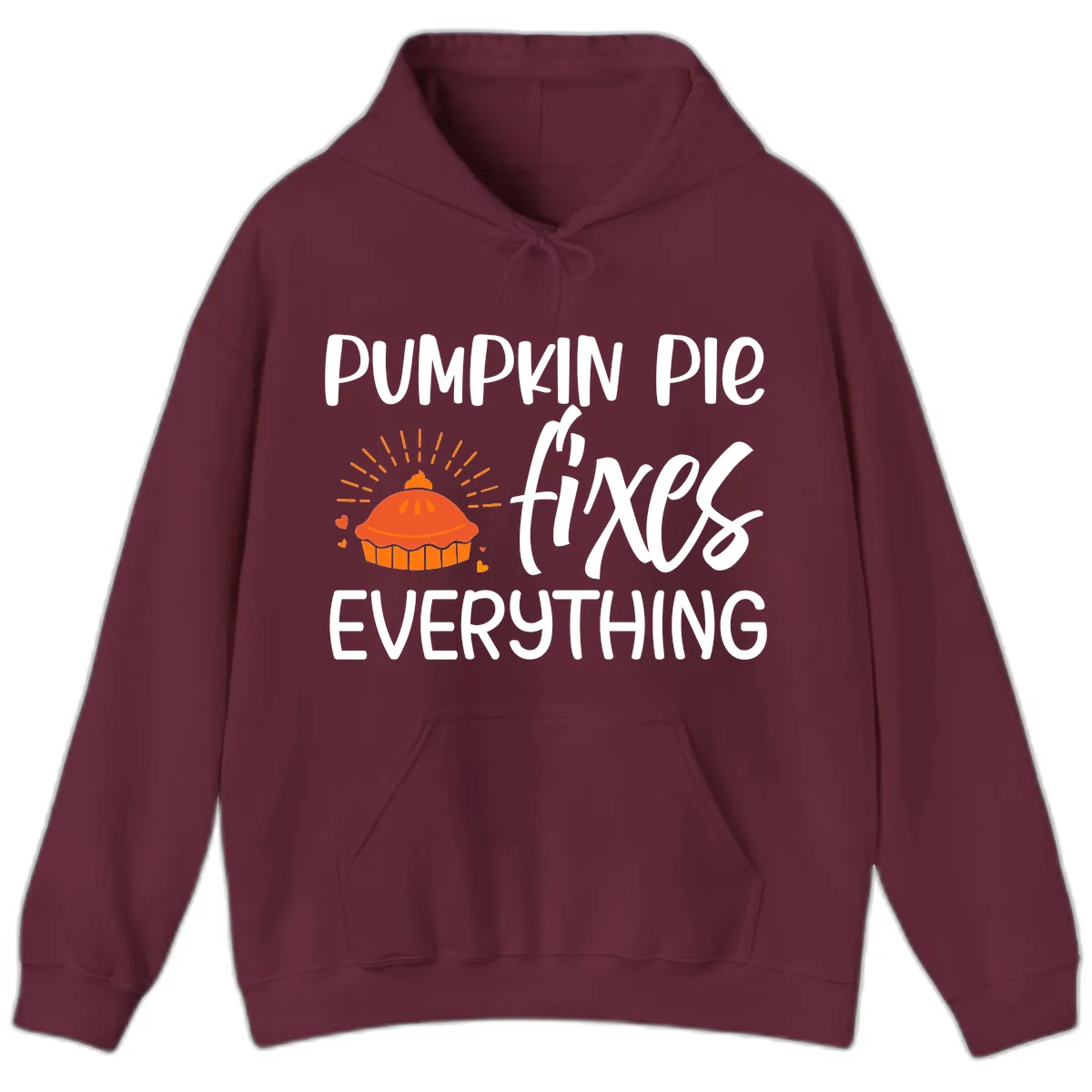 Pumpkin Pie Fixes Everything Hoodie in Maroon