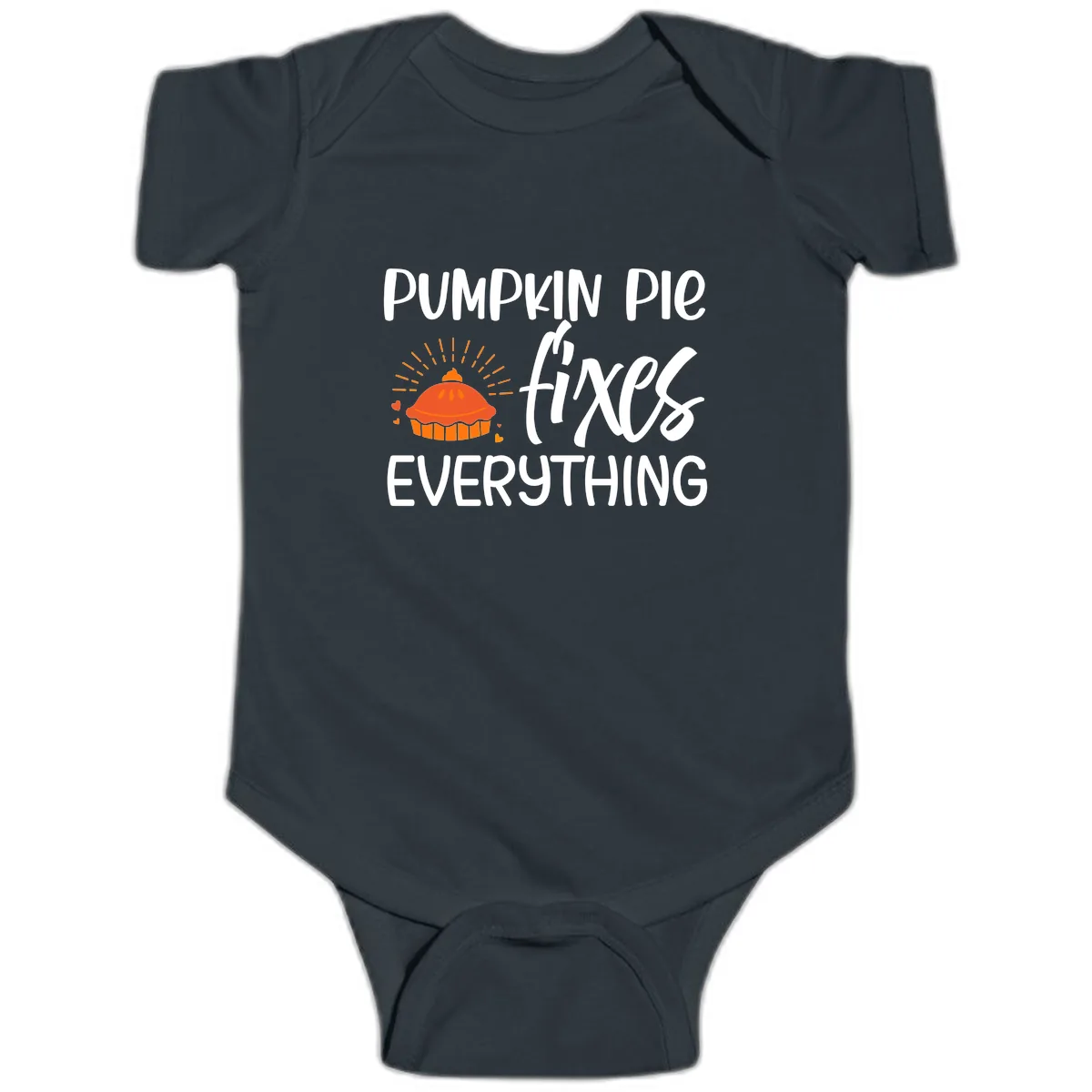 Pumpkin Pie Fixes Everything Baby Onesie in Black