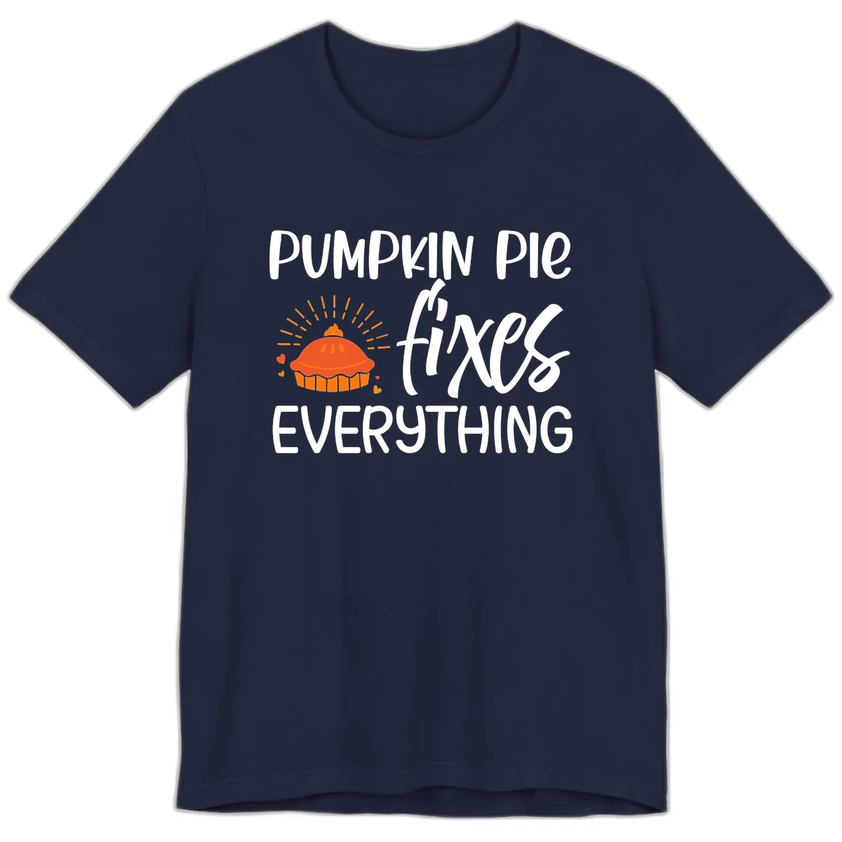Pumpkin Pie Fixes Everything Premium T-Shirt in Navy