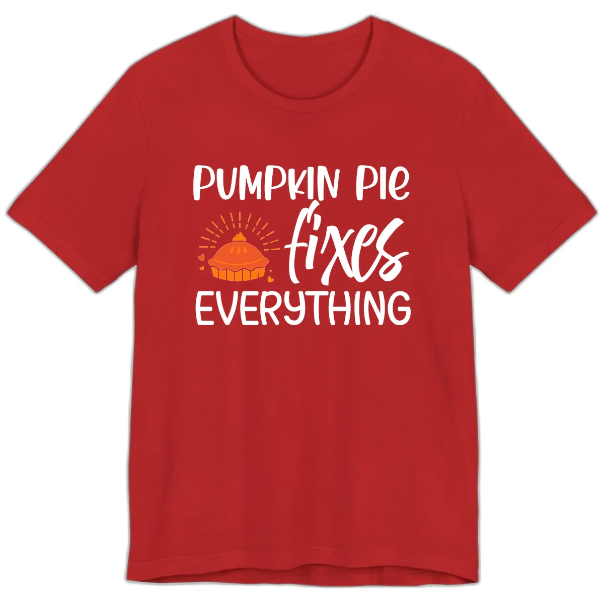 Pumpkin Pie Fixes Everything Premium T-Shirt in Red