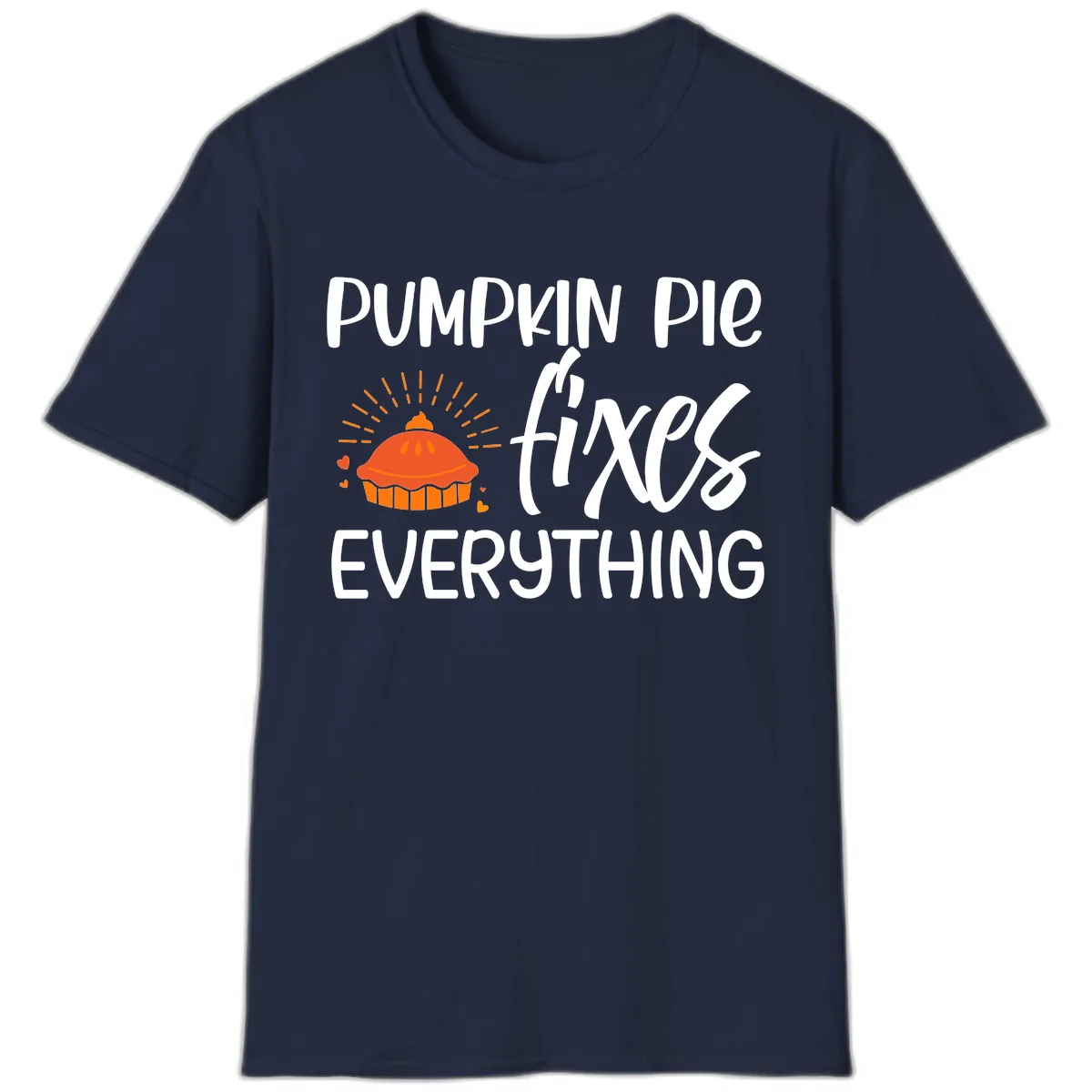 Pumpkin Pie Fixes Everything T-Shirt in Navy