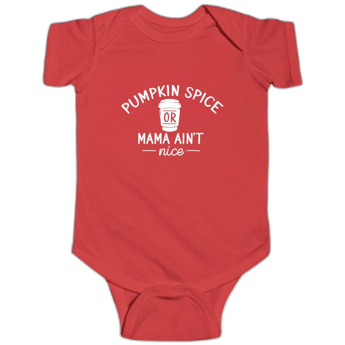 Pumpkin Spice Mama Ain't Nice Baby Onesie in Red