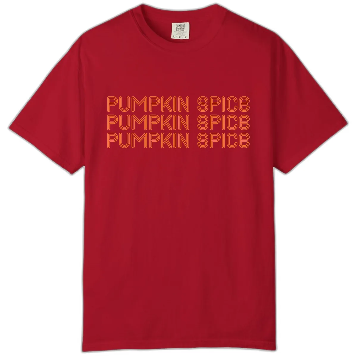 Pumpkin Spice Text Pattern Comfort Color in Red