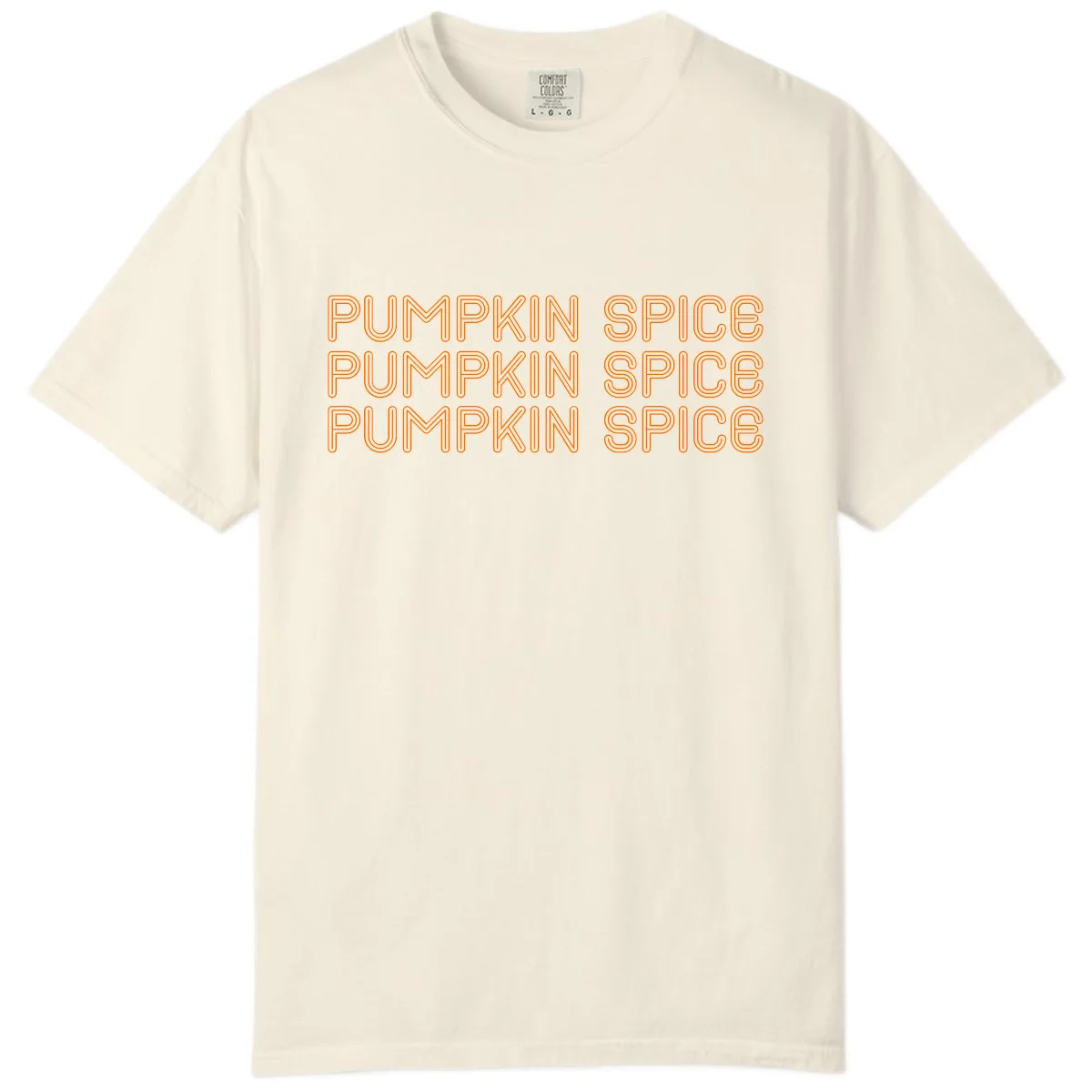 Pumpkin Spice Text Pattern Comfort Color in Ivory