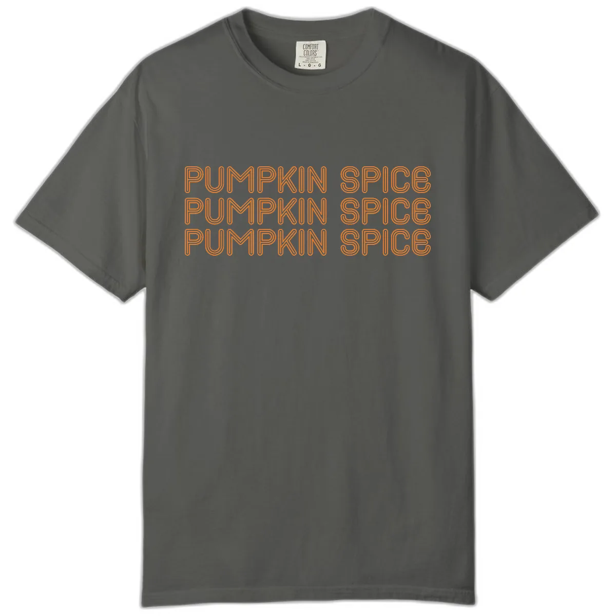 Pumpkin Spice Text Pattern Comfort Color in Pepper