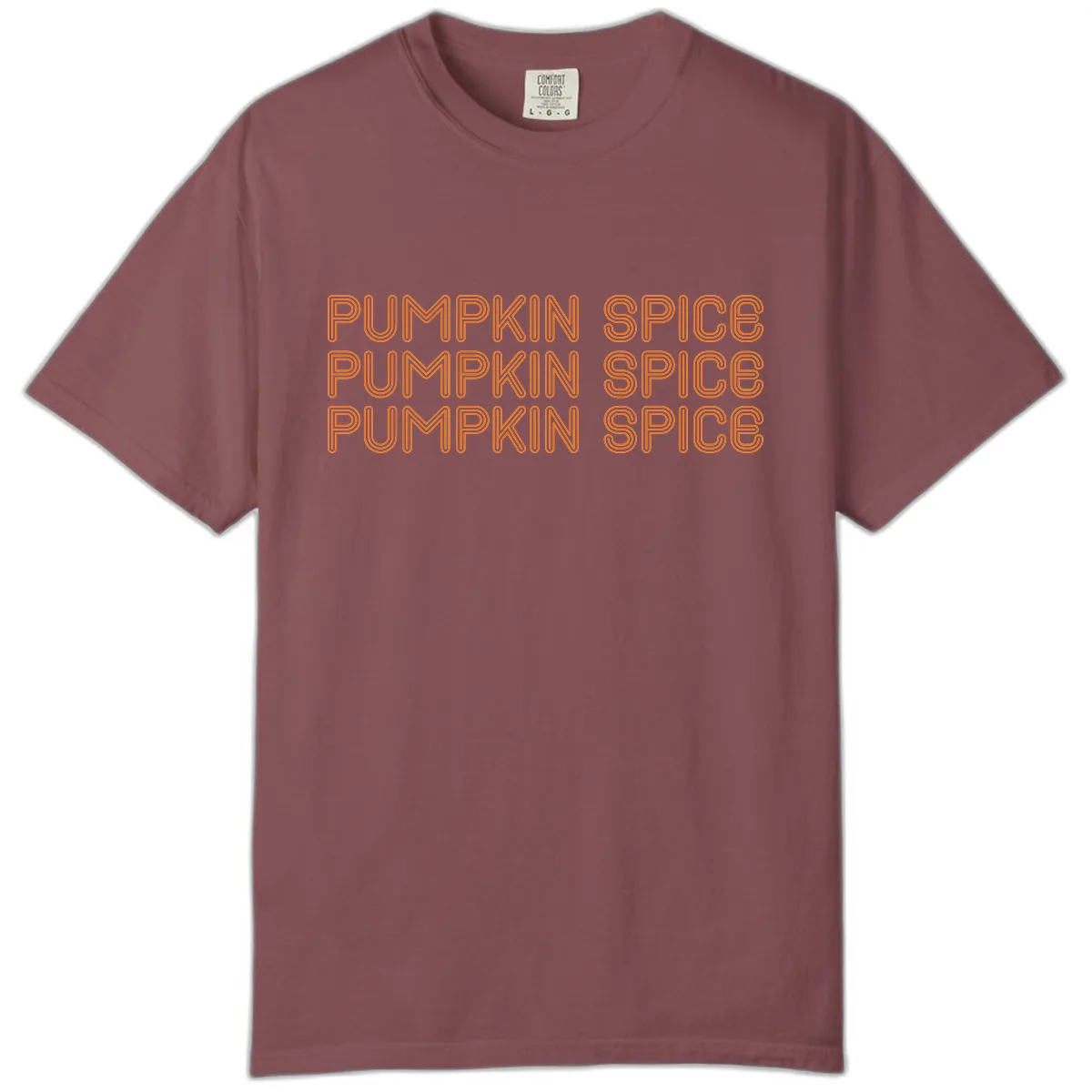 Pumpkin Spice Text Pattern Comfort Color in Brick