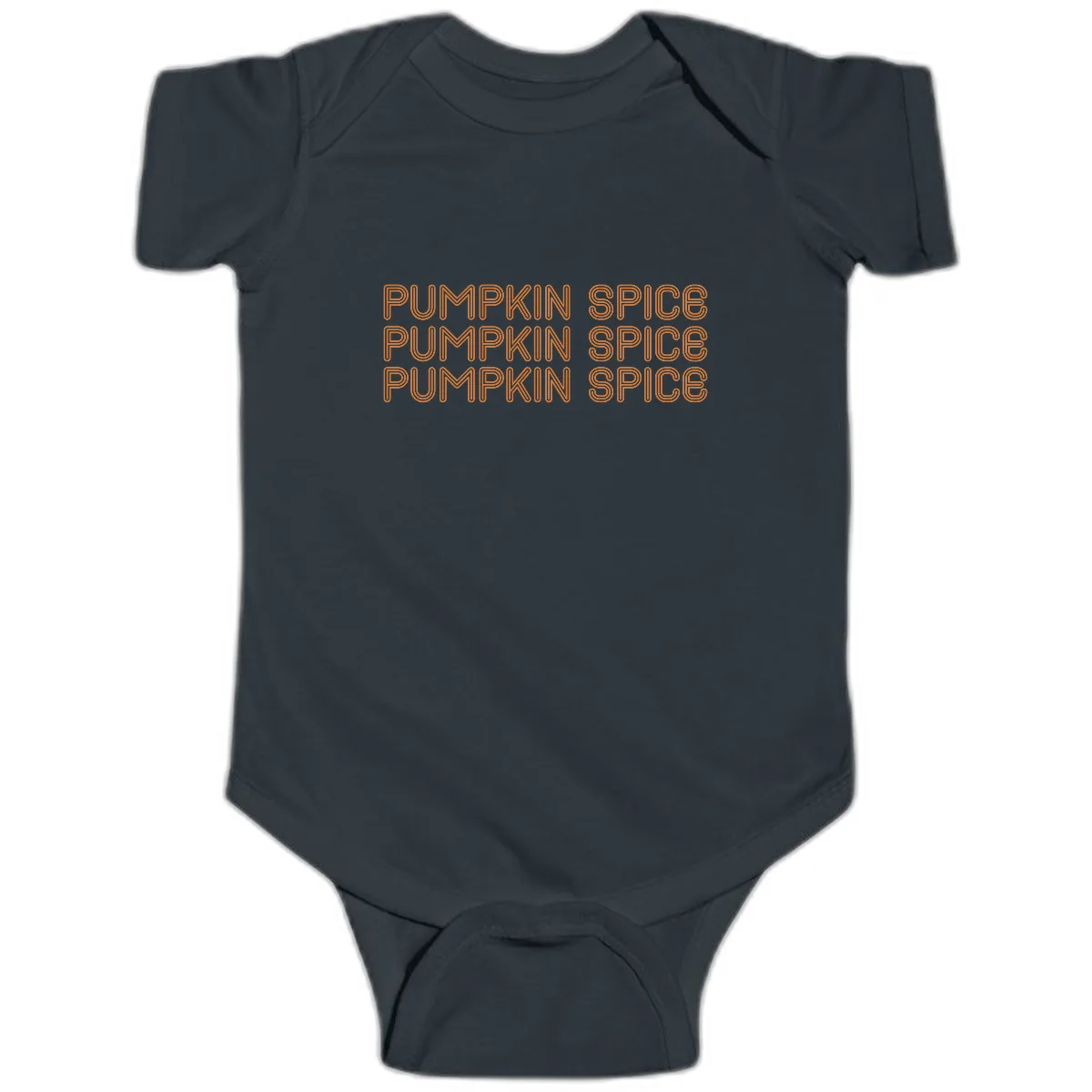Pumpkin Spice Text Pattern Baby Onesie in Black